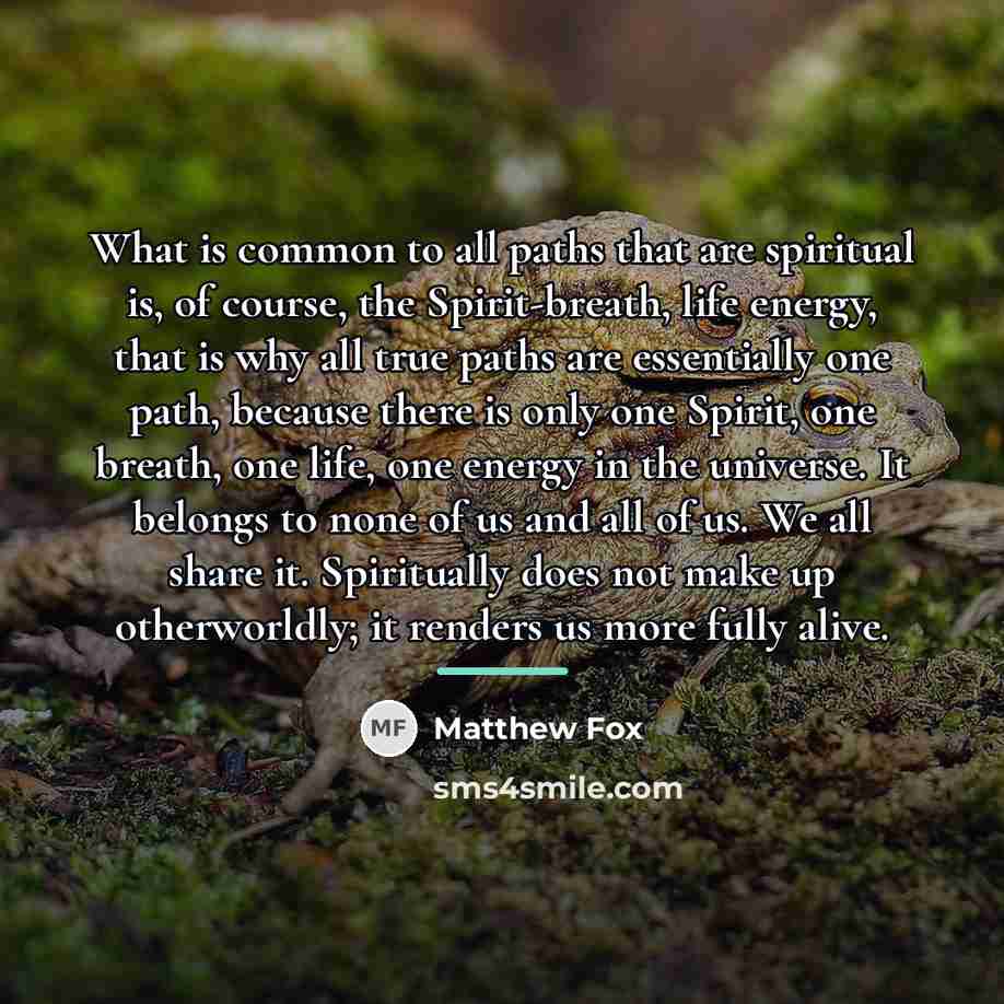 “What is common to all paths that are spiritual is,…” quote by Matthew Fox
