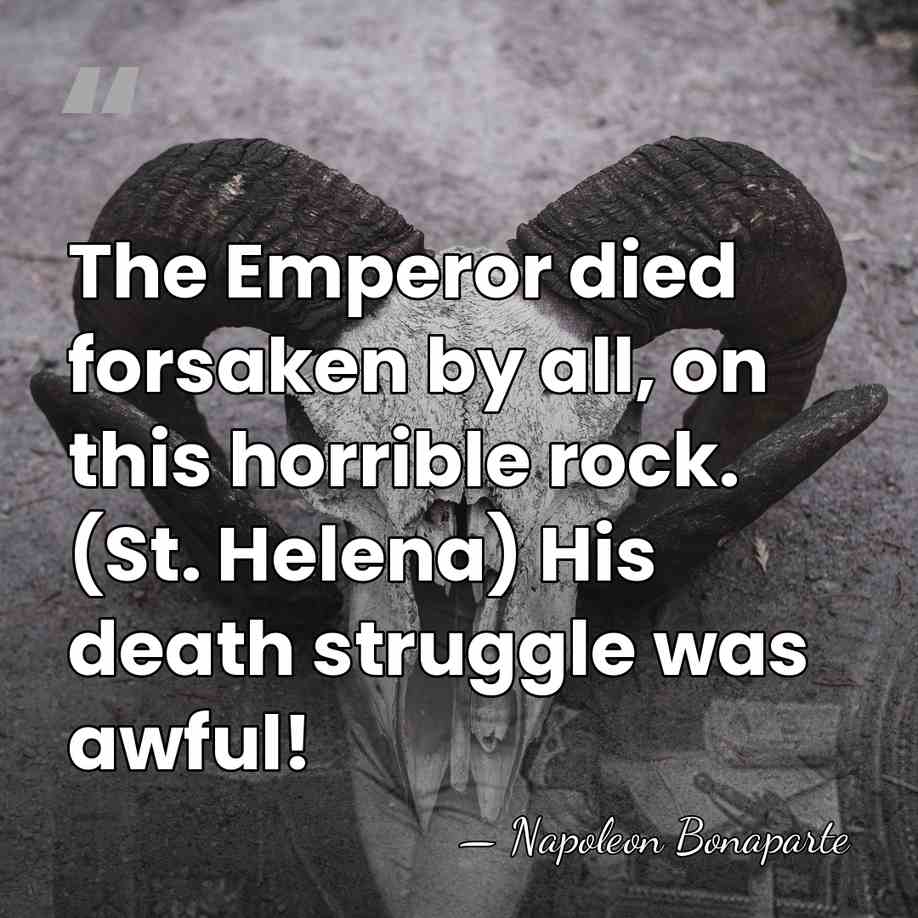The Emperor died forsaken by all, on this horrible rock. (St. Helena)&hellip; - Napoleon Bonaparte