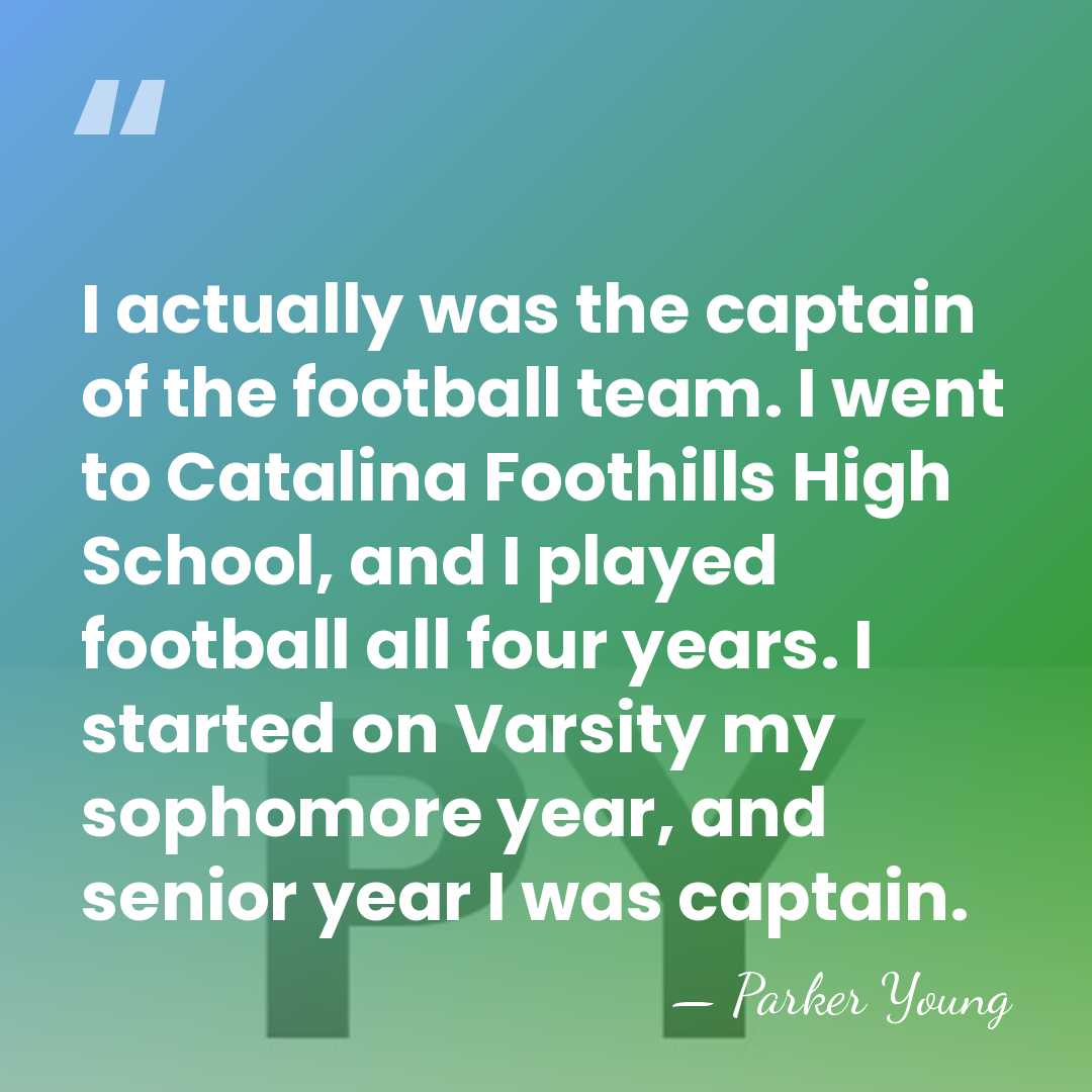 I actually was the captain of the football team. I went to&hellip; - Parker Young