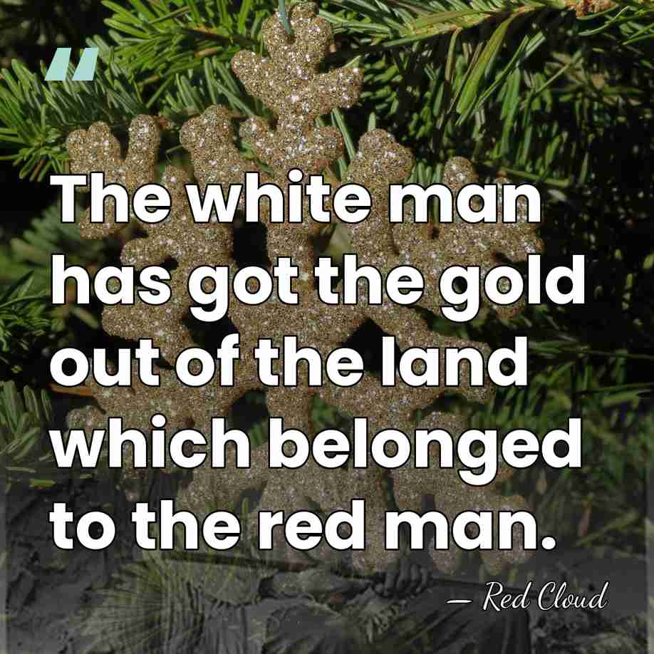The white man has got the gold out of the land which&hellip; - Red Cloud