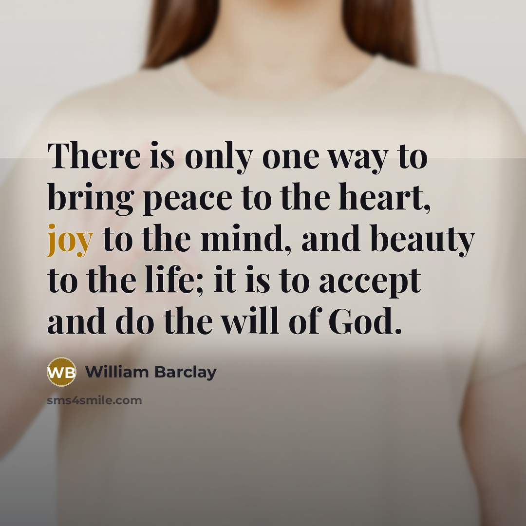 “There is only one way to bring peace to the…” quote by William Barclay