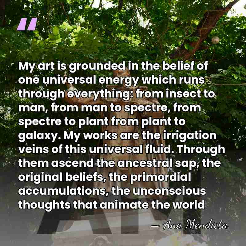 My art is grounded in the belief of one universal energy which&hellip; - Ana Mendieta