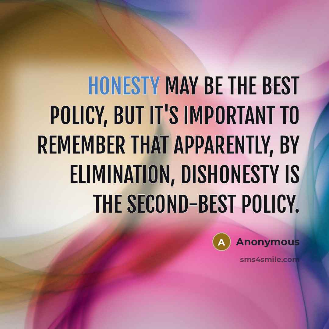“Honesty may be the best policy, but it's important to…” quote by Anonymous