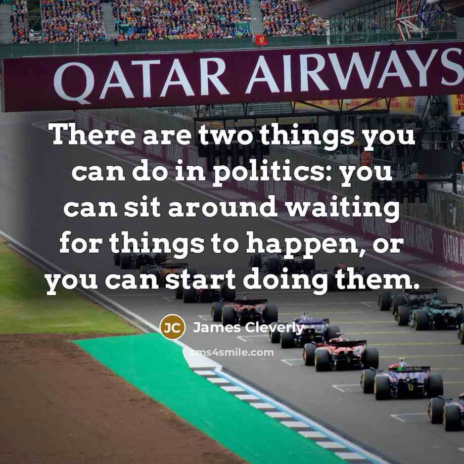 “There are two things you can do in politics: you…” quote by James Cleverly