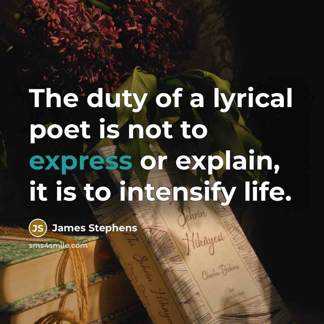 “The duty of a lyrical poet is not to express…” quote by James Stephens