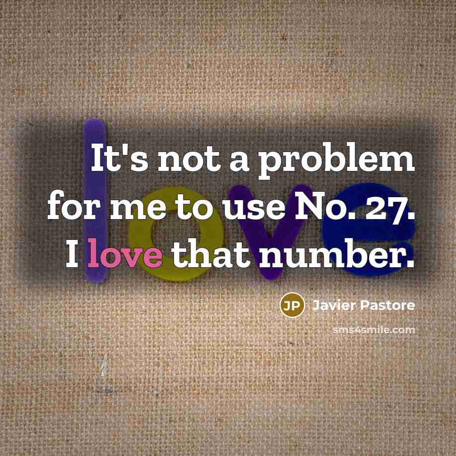 “It's not a problem for me to use No. 27.…” quote by Javier Pastore
