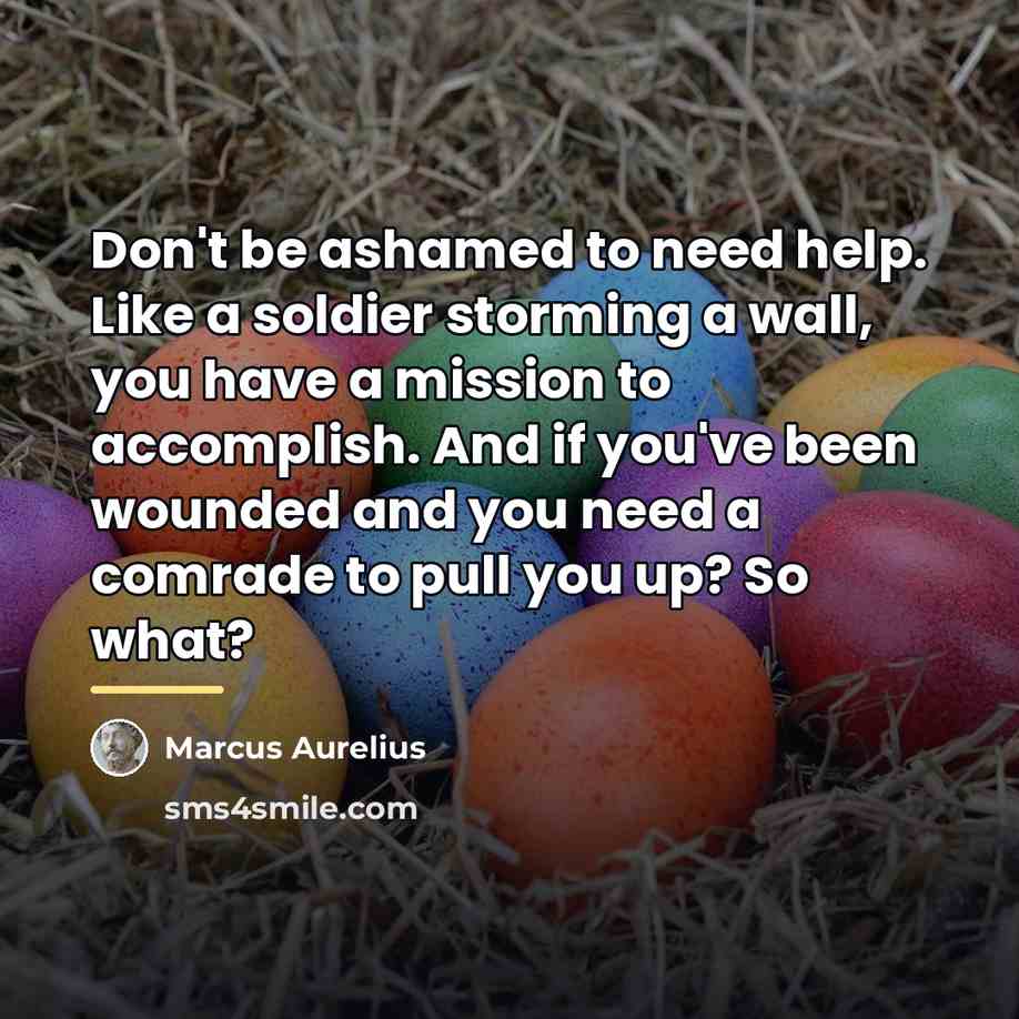 “Don't be ashamed to need help. Like a soldier storming…” quote by Marcus Aurelius