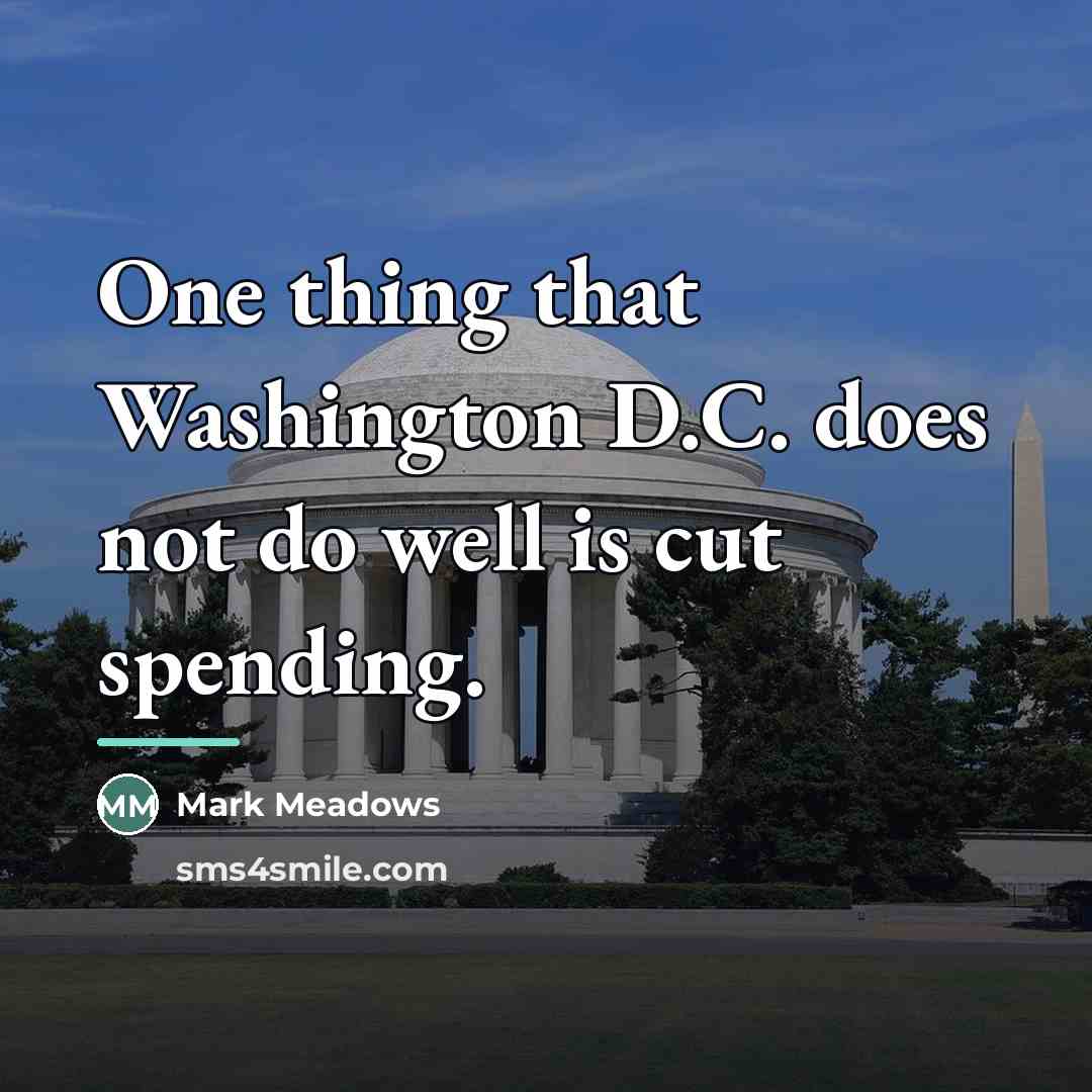 “One thing that Washington D.C. does not do well is…” quote by Mark Meadows