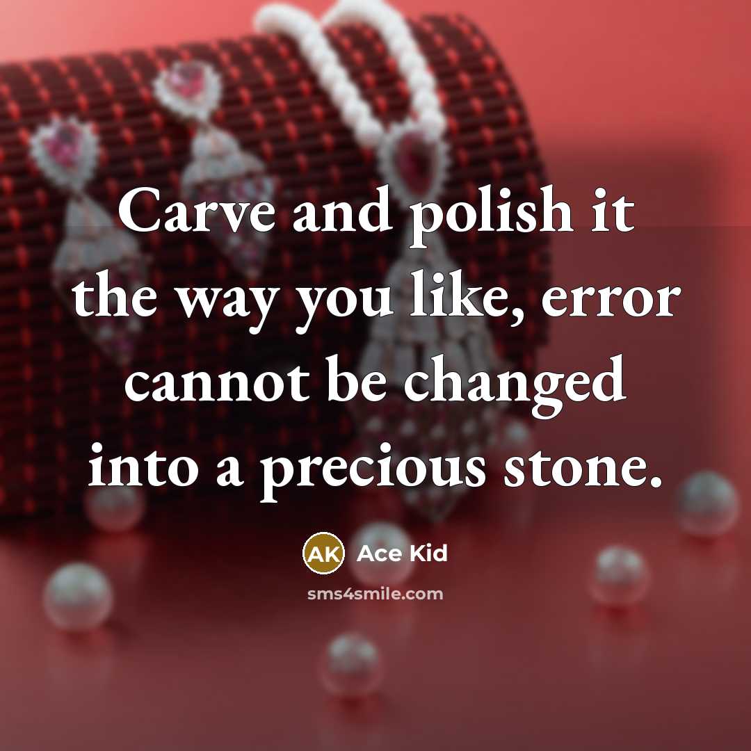 “Carve and polish it the way you like, error cannot…” quote by Ace Kid