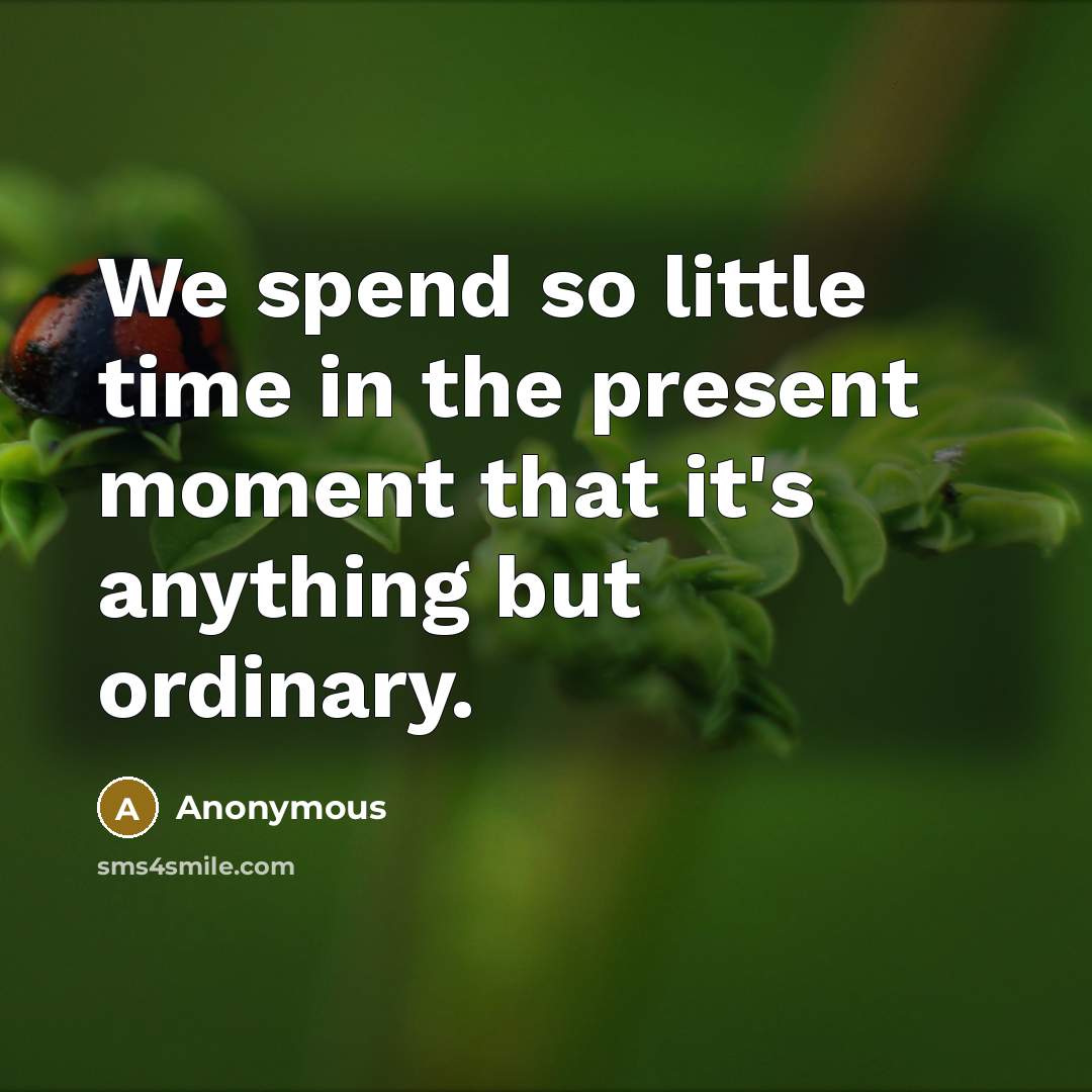 “We spend so little time in the present moment that…” quote by Anonymous