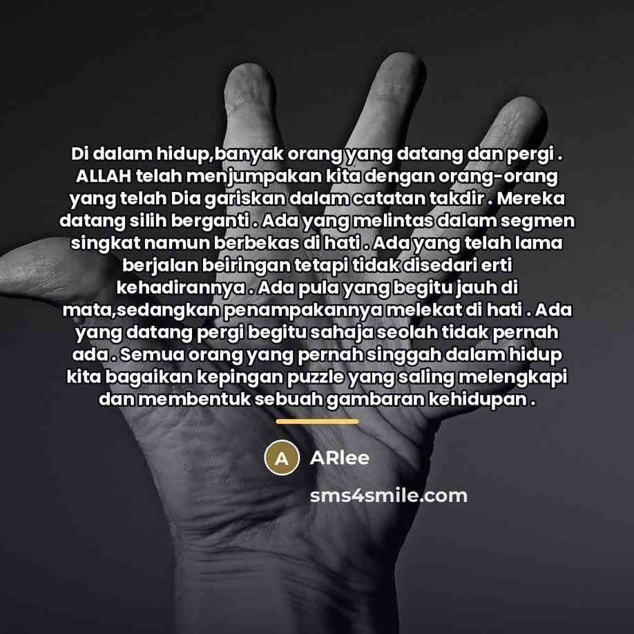 “Di dalam hidup,banyak orang yang datang dan pergi . ALLAH…” quote by ARlee
