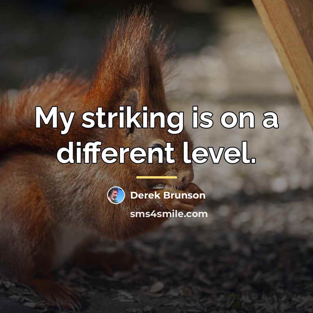 “My striking is on a different level.…” quote by Derek Brunson