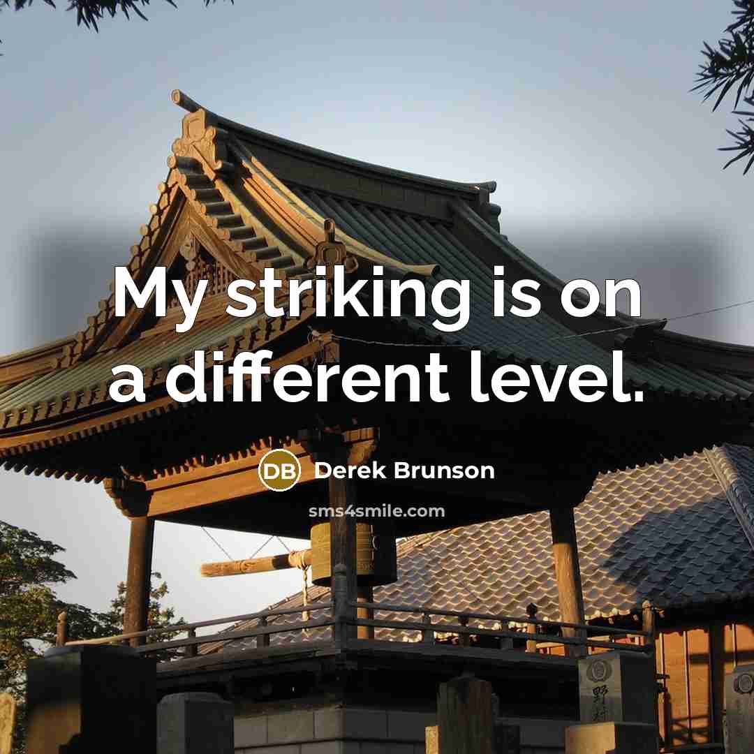 “My striking is on a different level.” quote by Derek Brunson