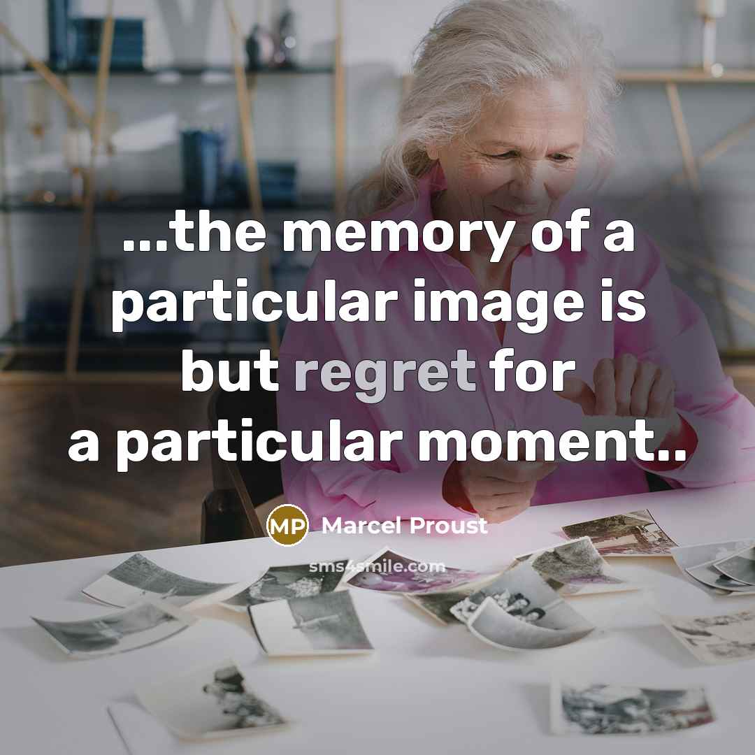 “...the memory of a particular image is but regret for…” quote by Marcel Proust