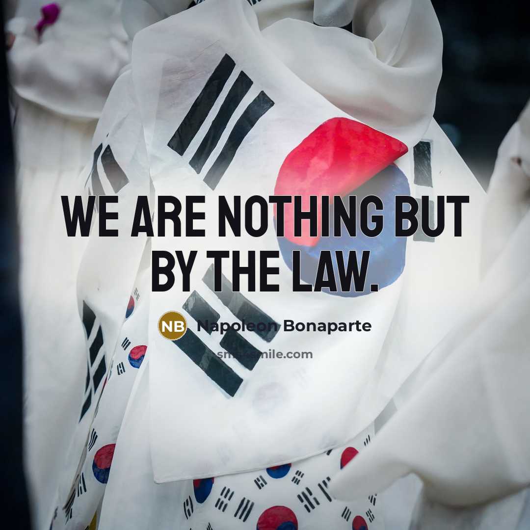 “We are nothing but by the law.…” quote by Napoleon Bonaparte