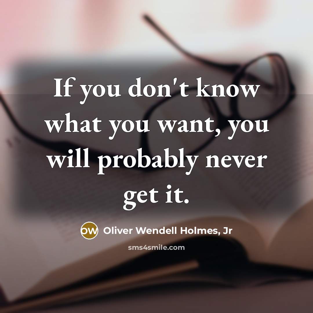 “If you don't know what you want, you will probably…” quote by Oliver Wendell Holmes, Jr