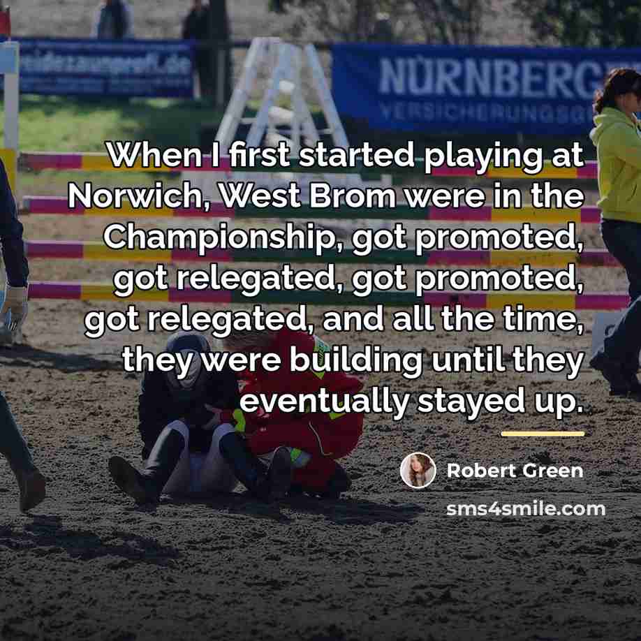 “When I first started playing at Norwich, West Brom were…” quote by Robert Green