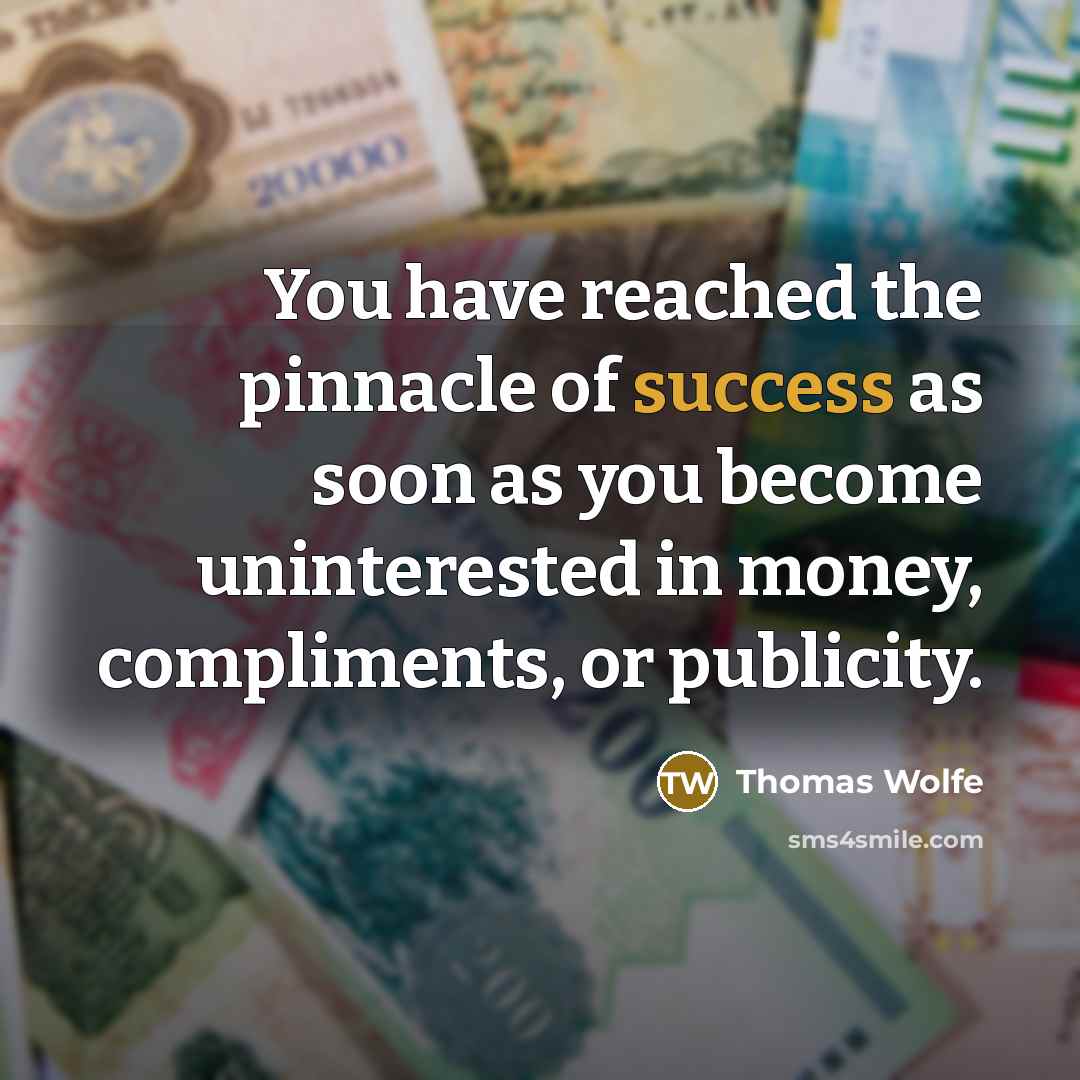 “You have reached the pinnacle of success as soon as…” quote by Thomas Wolfe