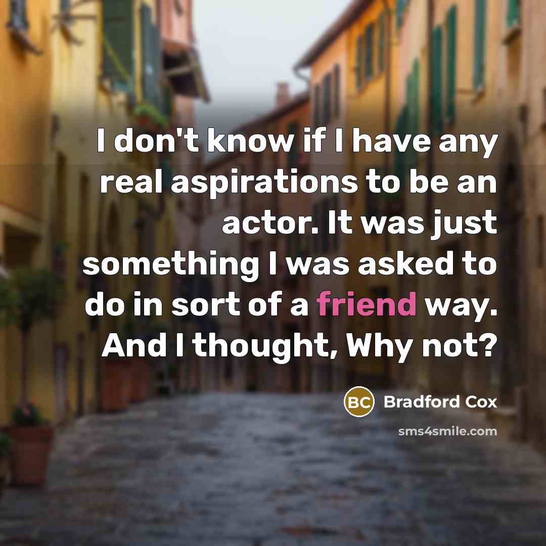 “I don't know if I have any real aspirations to…” quote by Bradford Cox