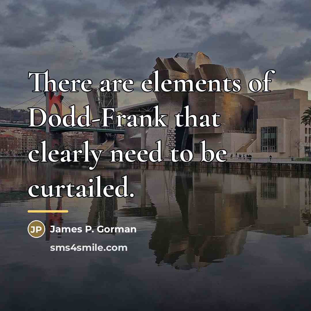 “There are elements of Dodd-Frank that clearly need to be…” quote by James P. Gorman