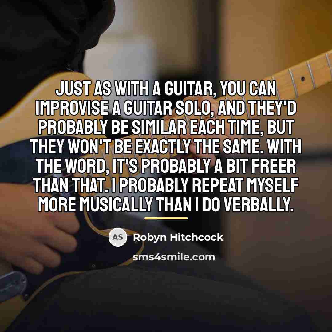 “Just as with a guitar, you can improvise a guitar…” quote by Robyn Hitchcock