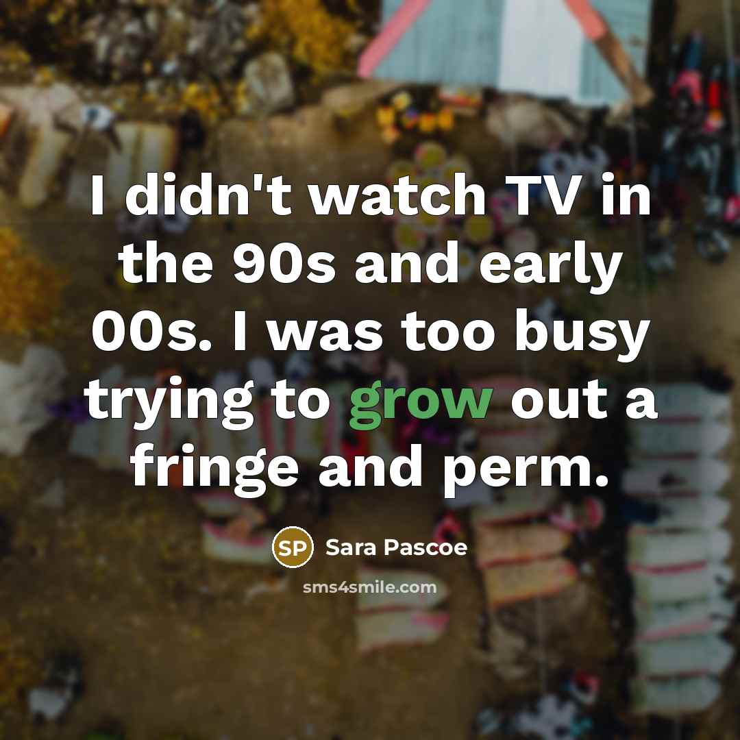 “I didn't watch TV in the 90s and early 00s.…” quote by Sara Pascoe