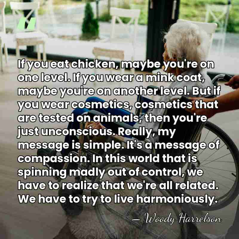 If you eat chicken, maybe you're on one level. If you wear&hellip; - Woody Harrelson