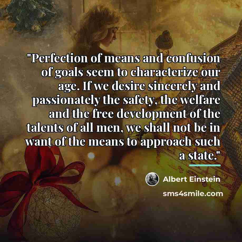 “"Perfection of means and confusion of goals seem to characterize…” quote by Albert Einstein