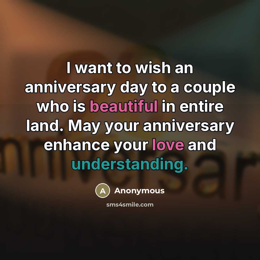 “I want to wish an anniversary day to a couple…” quote by Anonymous