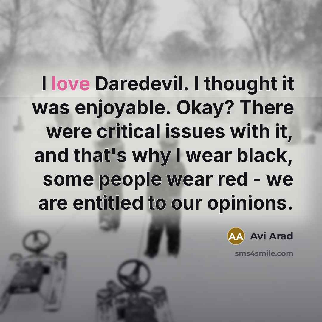 “I love Daredevil. I thought it was enjoyable. Okay? There…” quote by Avi Arad