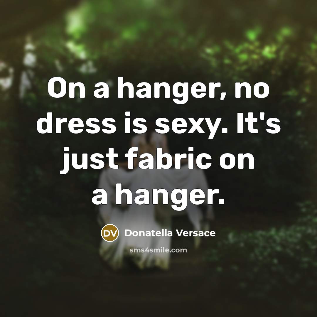“On a hanger, no dress is sexy. It's just fabric…” quote by Donatella Versace