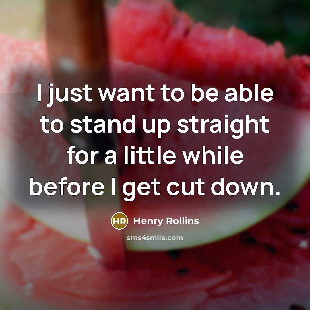 “I just want to be able to stand up straight…” quote by Henry Rollins