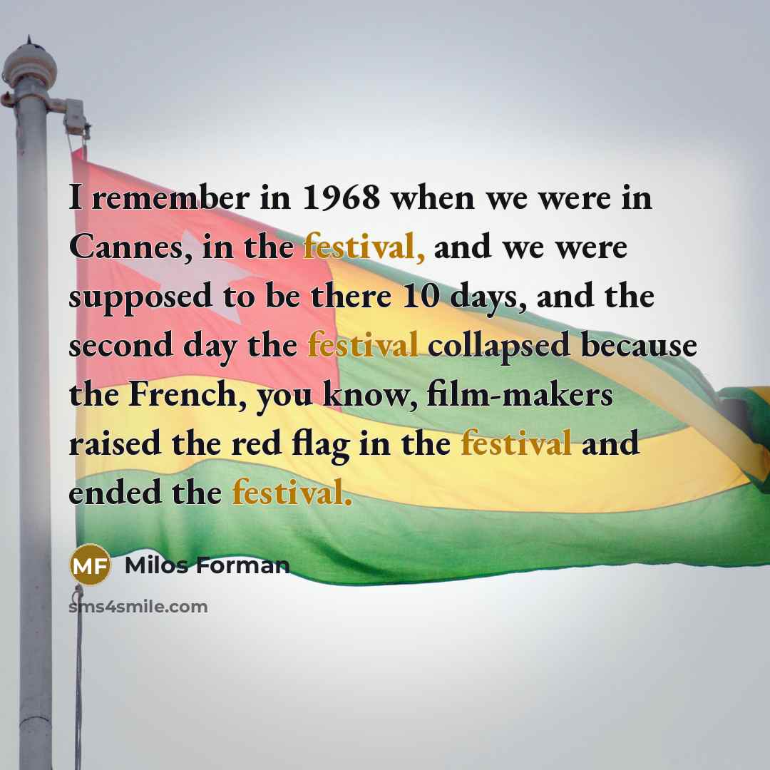 “I remember in 1968 when we were in Cannes, in…” quote by Milos Forman