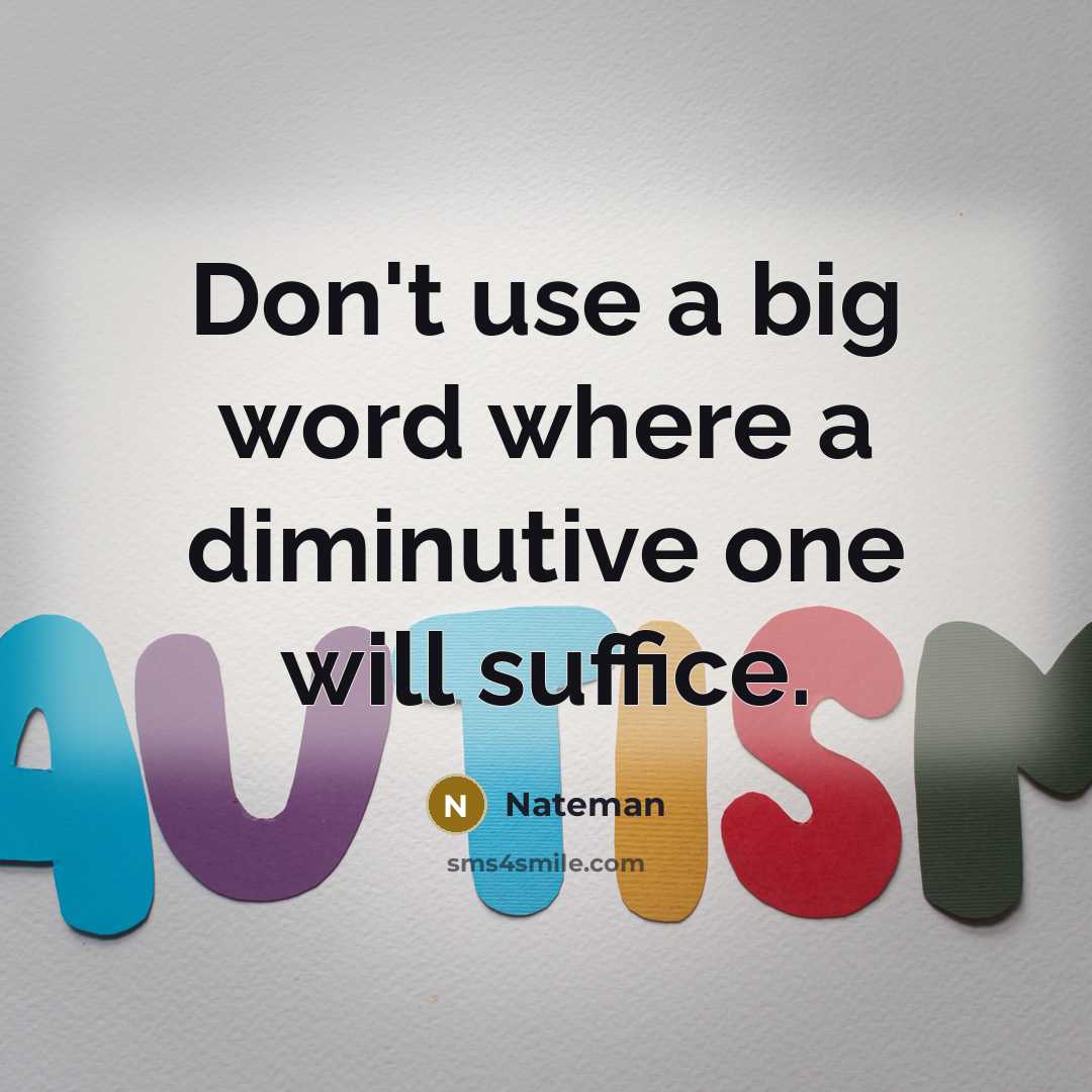 “Don't use a big word where a diminutive one will…” quote by Nateman