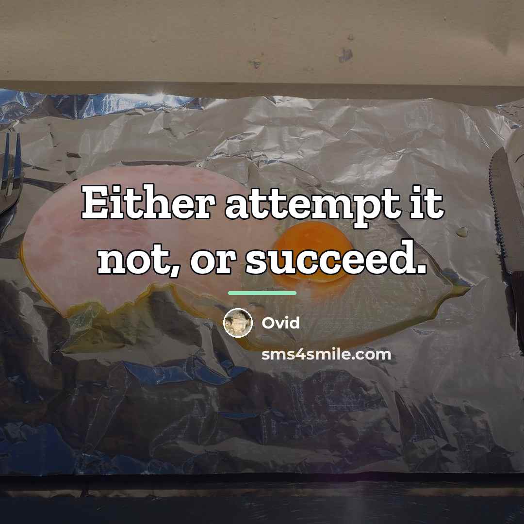 “Either attempt it not, or succeed.…” quote by Ovid