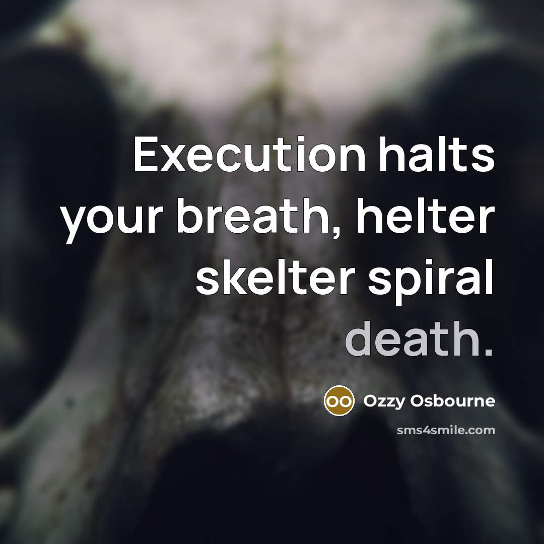 “Execution halts your breath, helter skelter spiral death.…” quote by Ozzy Osbourne