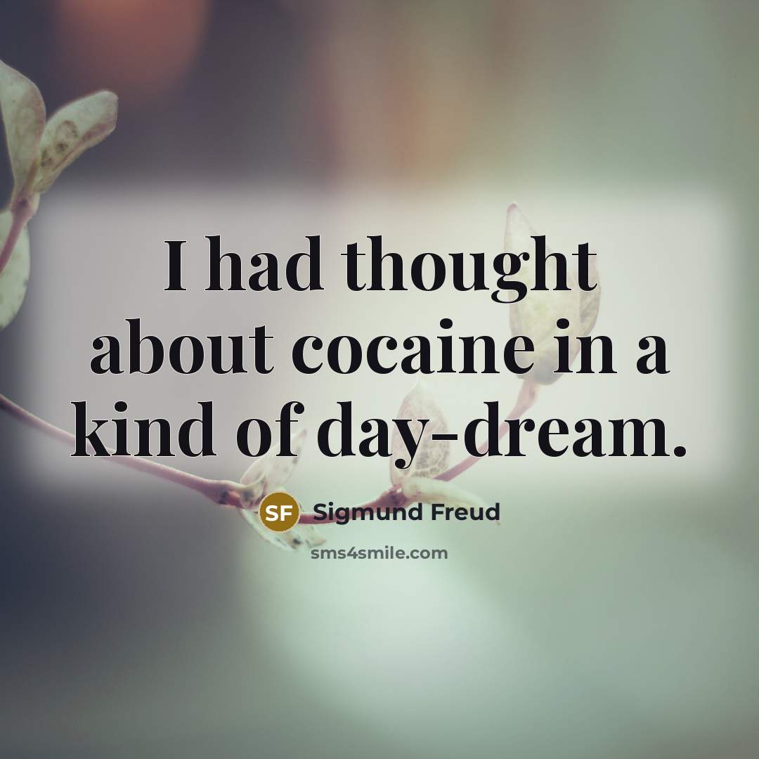 “I had thought about cocaine in a kind of day-dream.…” quote by Sigmund Freud