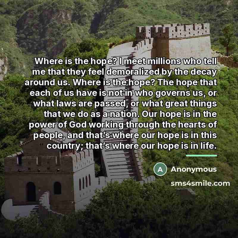 “Where is the hope? I meet millions who tell me…” quote by Anonymous