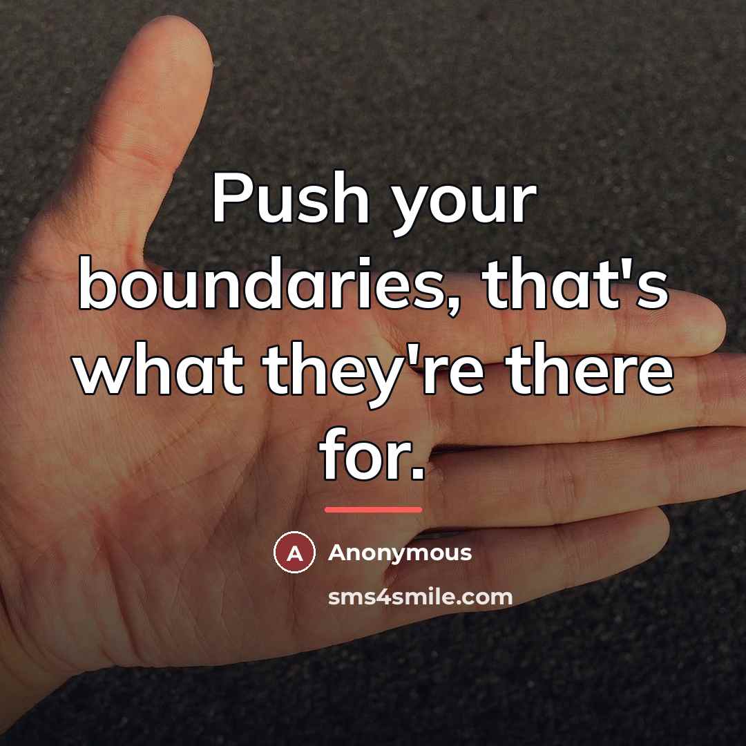 “Push your boundaries, that's what they're there for.…” quote by Anonymous