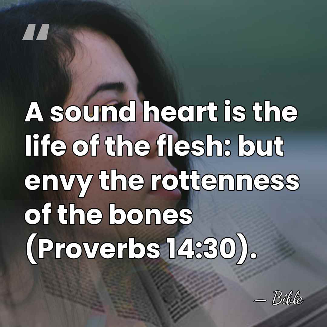 A sound heart is the life of the flesh: but envy the&hellip; - Bible