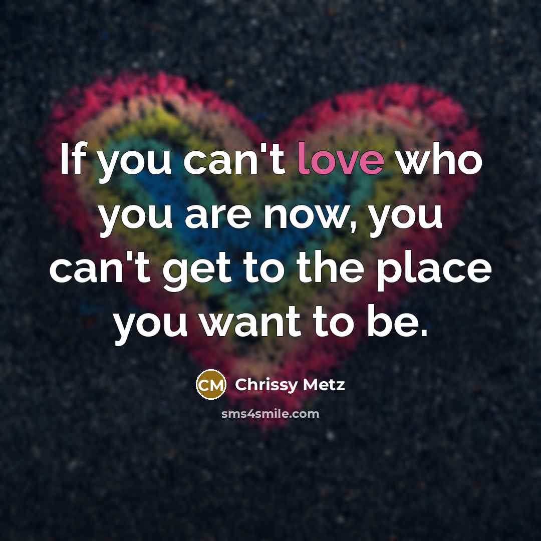 “If you can't love who you are now, you can't…” quote by Chrissy Metz