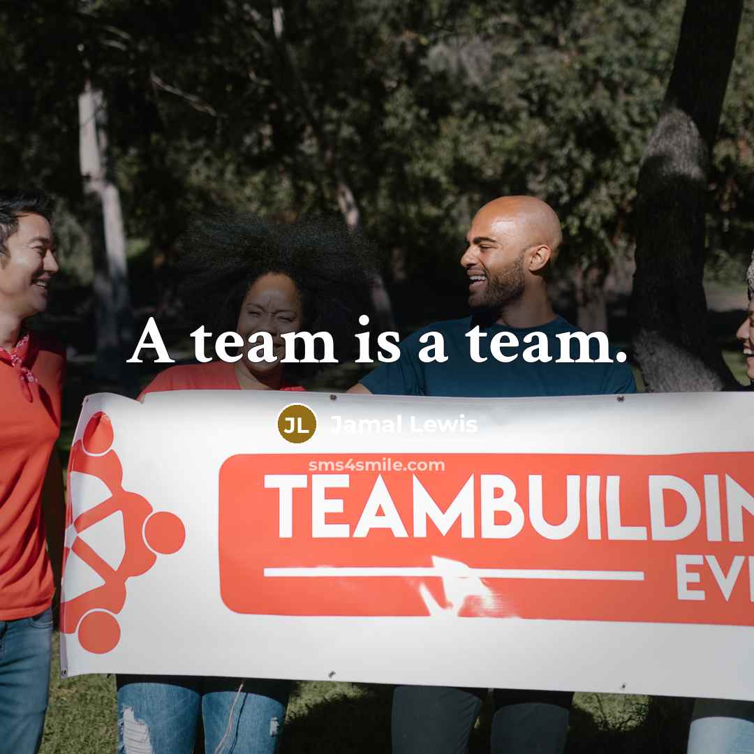 “A team is a team.…” quote by Jamal Lewis