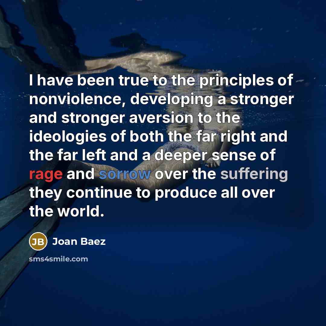 “I have been true to the principles of nonviolence, developing…” quote by Joan Baez