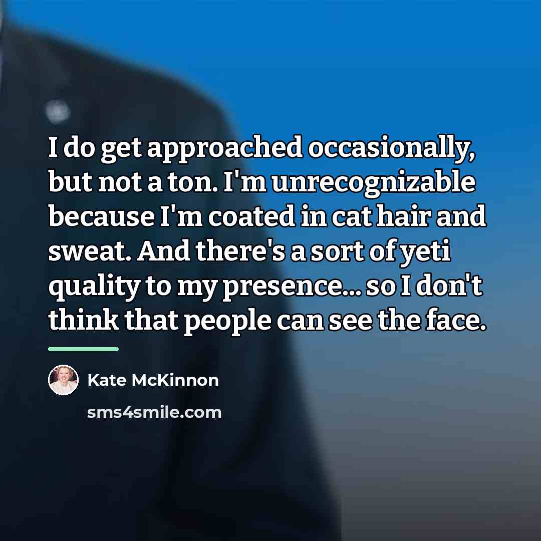 “I do get approached occasionally, but not a ton. I'm…” quote by Kate McKinnon