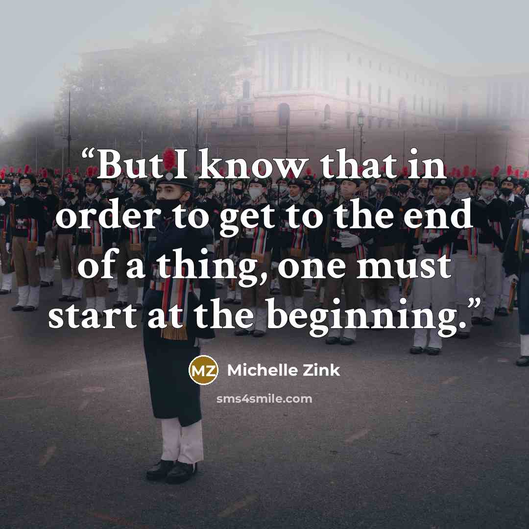 “But I know that in order to get to the end of a thing, one must start at the beginning.” quote by Michelle Zink