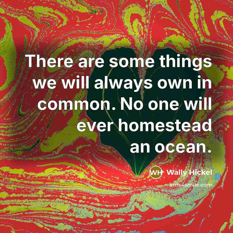 “There are some things we will always own in common.…” quote by Wally Hickel