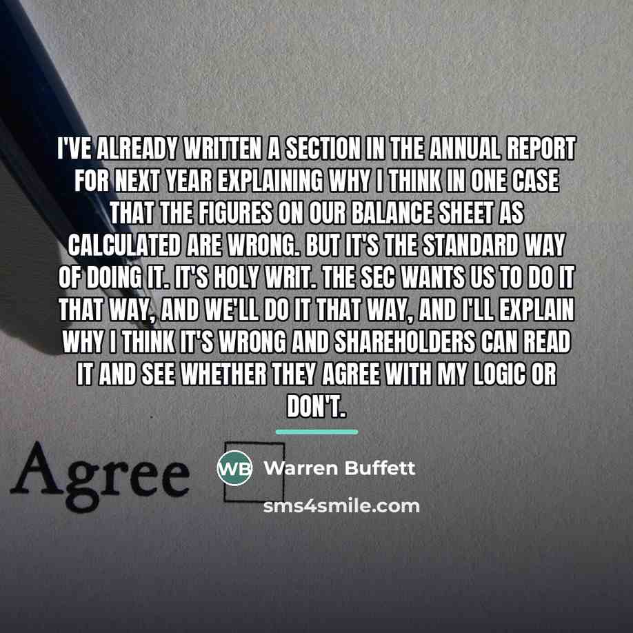 “I've already written a section in the annual report for…” quote by Warren Buffett
