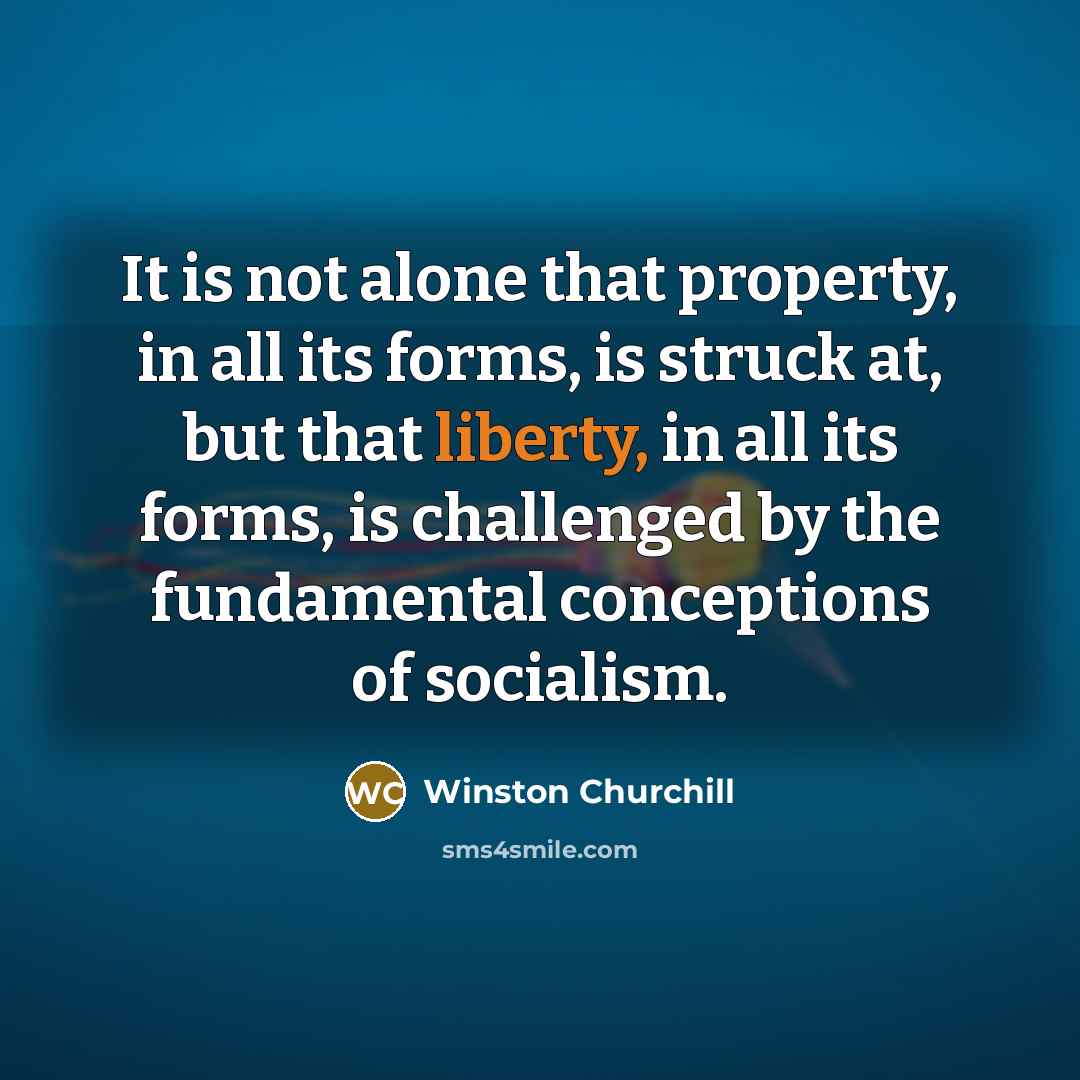 “It is not alone that property, in all its forms,…” quote by Winston Churchill