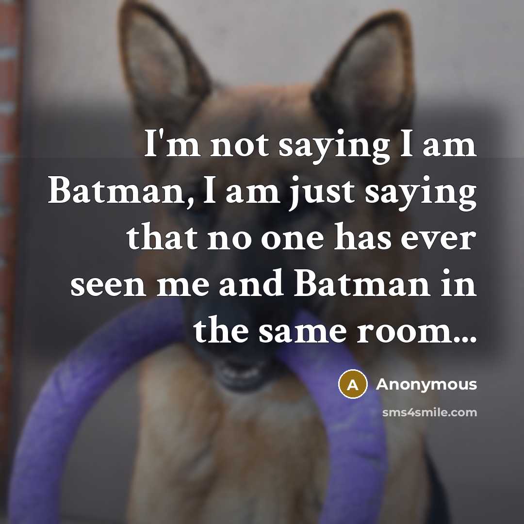 “I'm not saying I am Batman, I am just saying…” quote by Anonymous