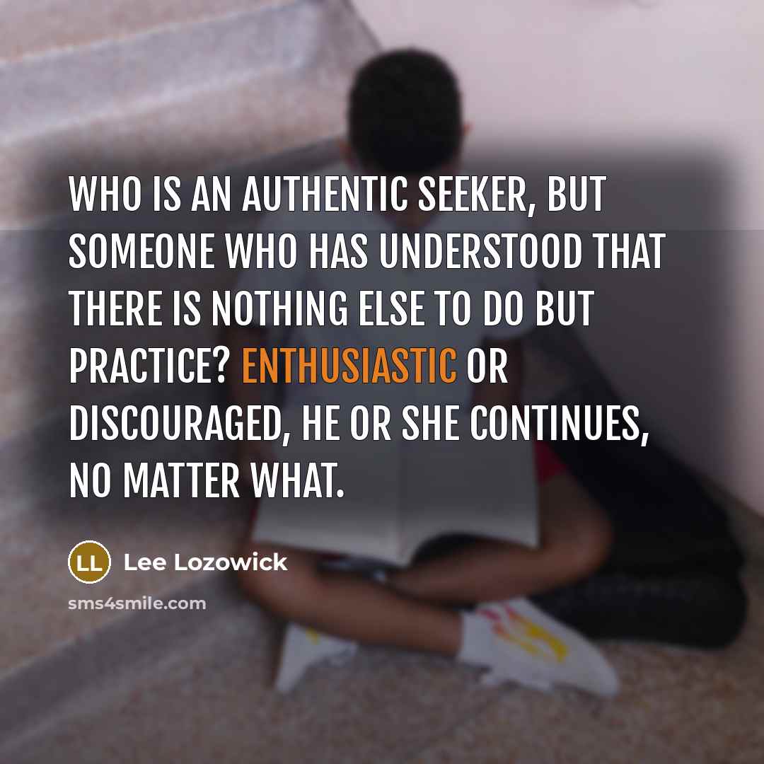“Who is an authentic seeker, but someone who has understood…” quote by Lee Lozowick